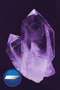 an amethyst gemstone - with Tennessee icon