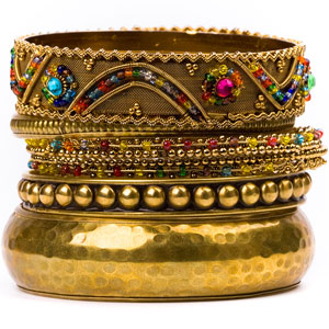 Asian-style golden bracelets