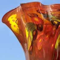 a hand-blown glass vase