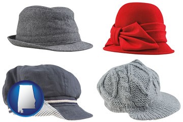 fashionable caps and hats - with Alabama icon