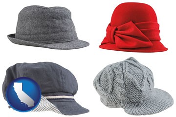fashionable caps and hats - with California icon