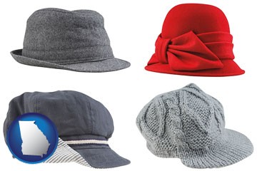 fashionable caps and hats - with Georgia icon