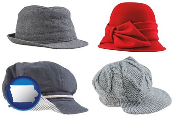 fashionable caps and hats - with Iowa icon