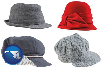 fashionable caps and hats - with Maryland icon