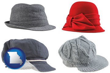 fashionable caps and hats - with Missouri icon