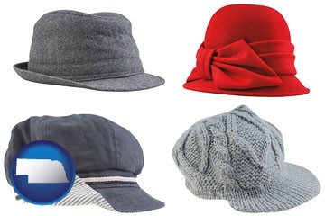 fashionable caps and hats - with Nebraska icon