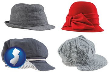 fashionable caps and hats - with New Jersey icon