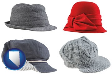 fashionable caps and hats - with Nevada icon