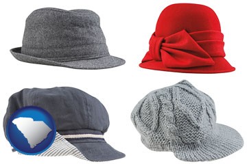 fashionable caps and hats - with South Carolina icon
