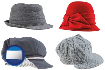 fashionable caps and hats - with South Dakota icon