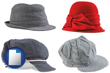 fashionable caps and hats - with Utah icon