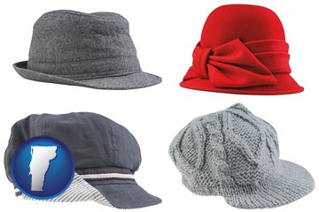 fashionable caps and hats - with Vermont icon