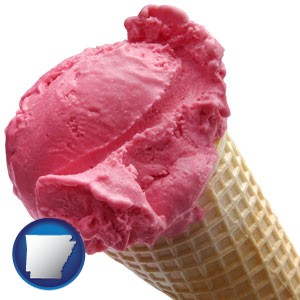 an ice cream cone - with Arkansas icon