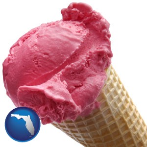 an ice cream cone - with Florida icon