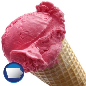 an ice cream cone - with Iowa icon