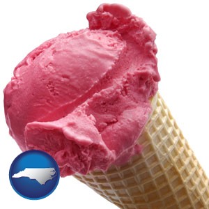 an ice cream cone - with North Carolina icon