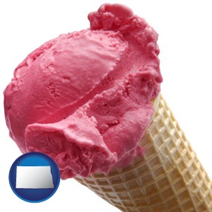 an ice cream cone - with North Dakota icon