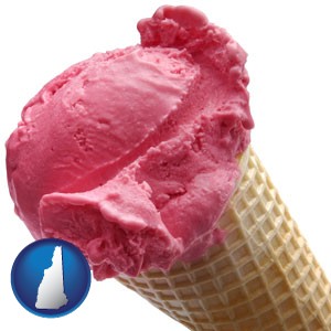 an ice cream cone - with New Hampshire icon