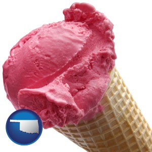 an ice cream cone - with Oklahoma icon