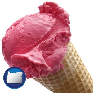 an ice cream cone - with Oregon icon