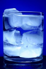 a glass of ice water