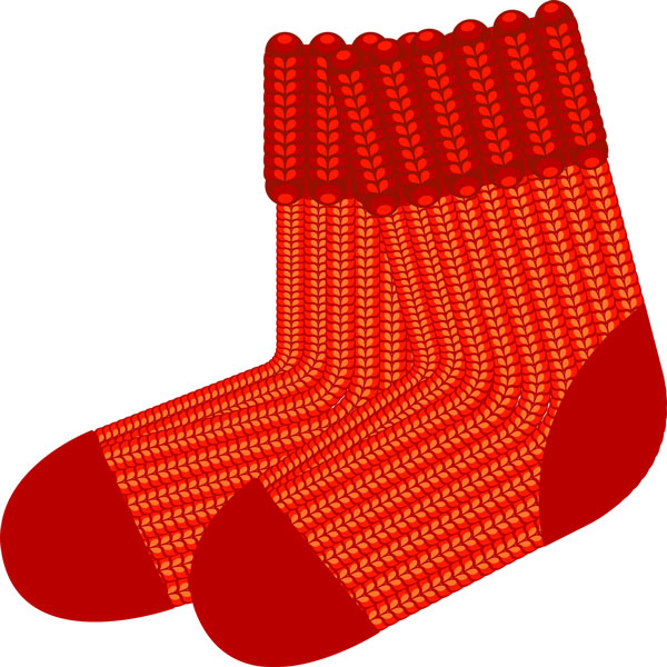 orange knit socks (large image)
