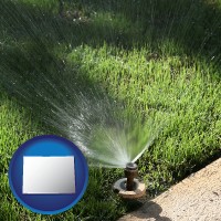 colorado map icon and a directional lawn sprinkler