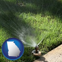 georgia map icon and a directional lawn sprinkler