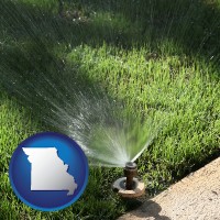 missouri map icon and a directional lawn sprinkler