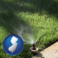 new-jersey map icon and a directional lawn sprinkler
