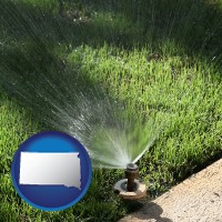 south-dakota map icon and a directional lawn sprinkler