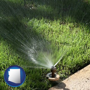 a directional lawn sprinkler - with Arizona icon