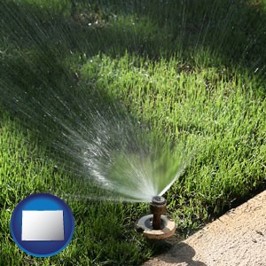 a directional lawn sprinkler - with Colorado icon
