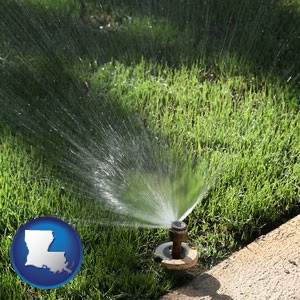 a directional lawn sprinkler - with Louisiana icon