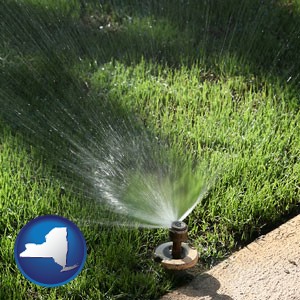 a directional lawn sprinkler - with New York icon