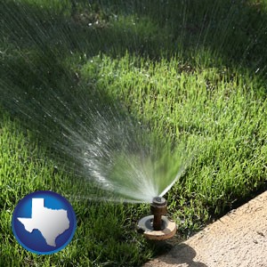 a directional lawn sprinkler - with Texas icon
