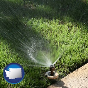 a directional lawn sprinkler - with Washington icon