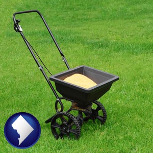a lawn fertilizer spreader - with Washington, DC icon