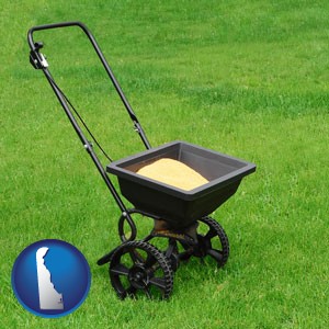 a lawn fertilizer spreader - with Delaware icon