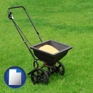 a lawn fertilizer spreader - with Utah icon