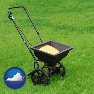a lawn fertilizer spreader - with Virginia icon