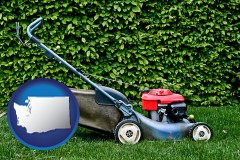 washington map icon and a power lawn mower