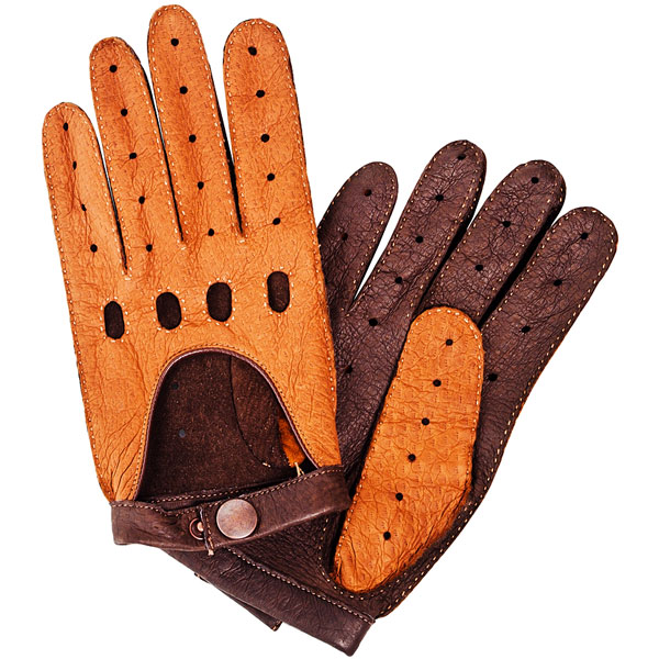 brown leather driving gloves (large image)