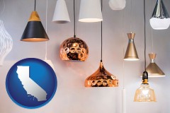 california map icon and pendant lighting fixtures