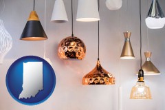 indiana map icon and pendant lighting fixtures