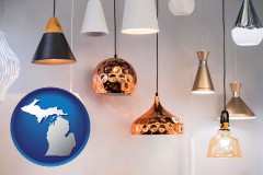 michigan map icon and pendant lighting fixtures