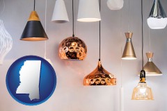 mississippi map icon and pendant lighting fixtures