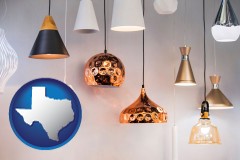 texas map icon and pendant lighting fixtures