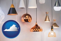 virginia map icon and pendant lighting fixtures