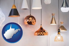 west-virginia map icon and pendant lighting fixtures